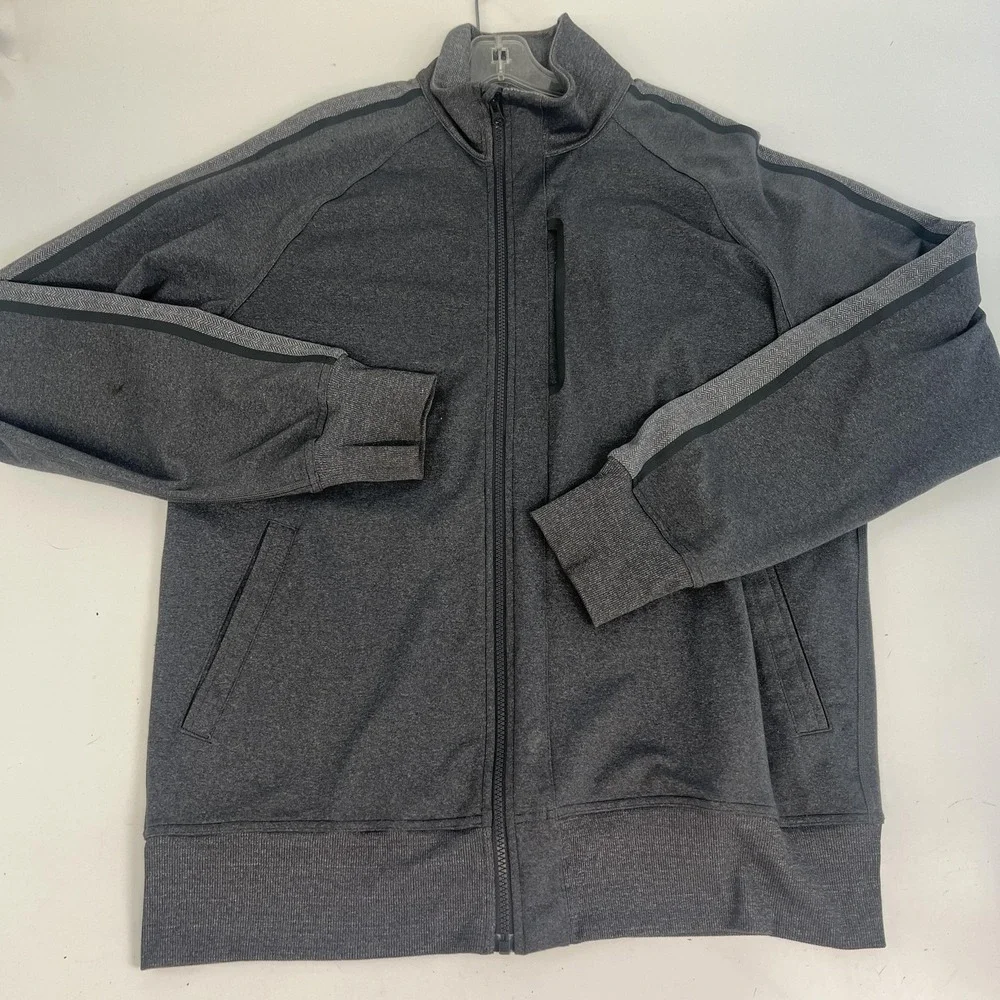 Lululemon Athletica Kung Fu II Jacket Mens XL Gray Full Zip Stand Collar